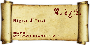 Migra Örsi névjegykártya
